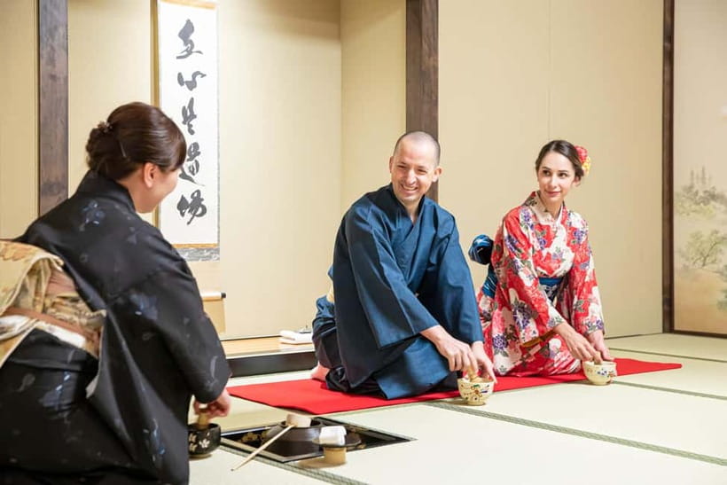 Asakusa: Kimono Tea Ceremony with Matcha and Sweet - Making matcha instead of only watching