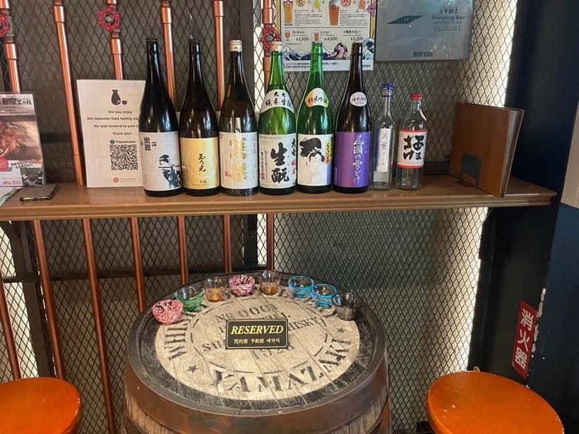 Casual Japanese sake tasting and snack experience, Kabukicho - A gentle introduction for first-time sake drinkers