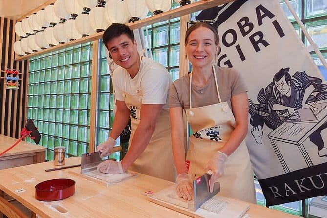 Experience Big soba knife Soba Making Class in Tokyo Kappabashi - The large knife makes the short class memorable