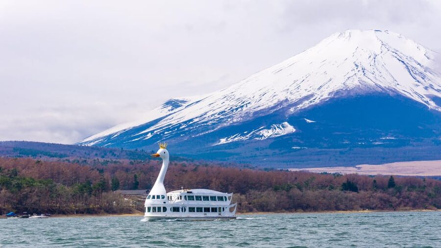 From Tokyo: Mount Fuji, Cruise and Sake Tour - Lake Yamanaka and the 75-minute Swan Boat ride