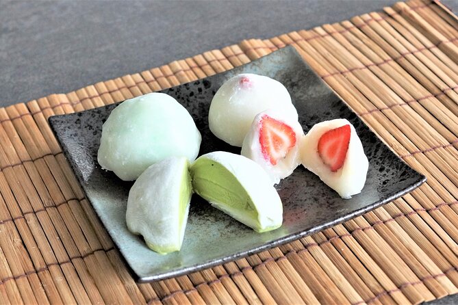 Mochi Making at a Private Studio in Tokyo - Shaping three-color dango on skewers