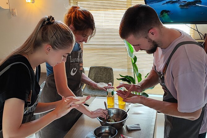 Ramen & Dumpling Cooking in Tokyo with Chef/Vegan possible - Seasoned Eggs and Colorful Toppings