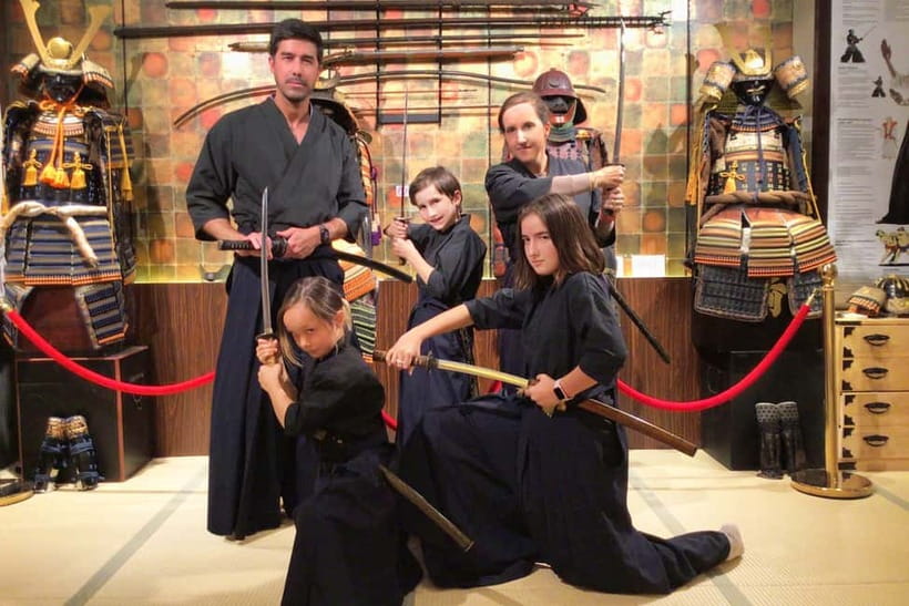 Samurai Ninja Museum Asakusa: Samurai Sword Lesson & Tour - Putting on the hakama in Asakusa