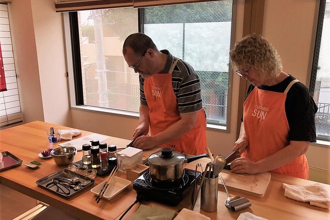 Small-Group Wagyu Beef and 7 Japanese Dishes Tokyo Cooking Class - Sitting down for the meal you prepared