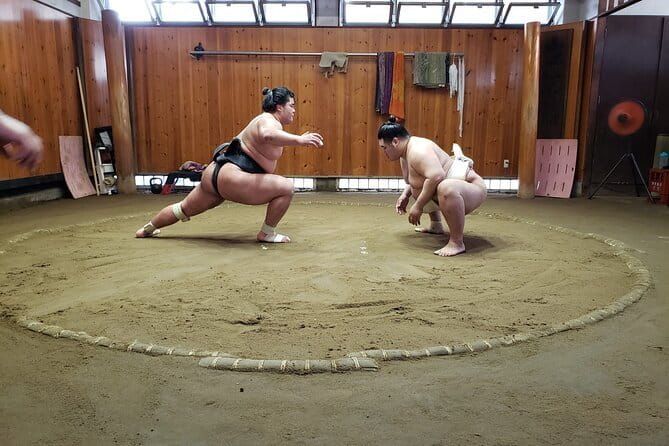 Sumo Practice Viewing Guided Tour and Photo with Sumo Wrestlers - The 10-minute introduction makes the silence easier