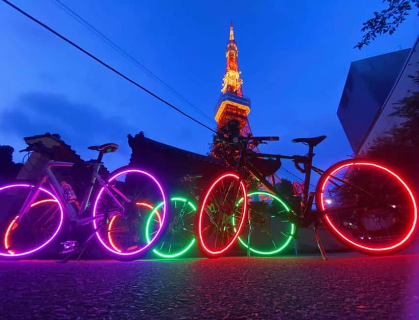 Tokyo: 2-Hour Night Bike Tour of the City's Hidden Gems - Finishing beneath Tokyo Tower