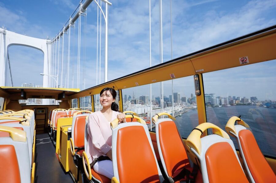 Tokyo: 60min Panoramic Open Top Bus Tour with Audio Guide - Meeting the yellow Hato Bus near Tokyo Station
