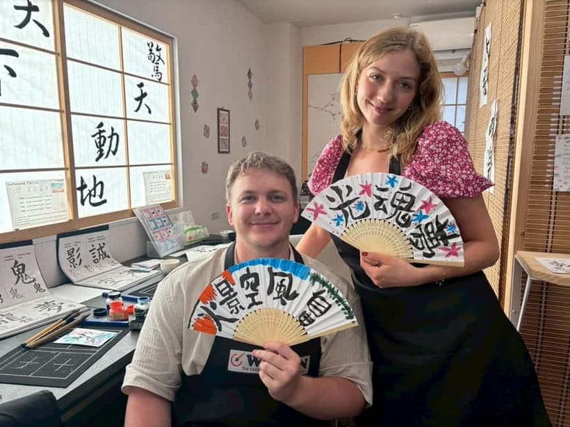 Tokyo:Calligraphy &Make your original folding fan in Asakusa - The instructor and the pace of the lesson