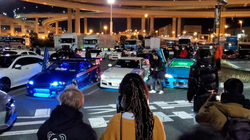 Tokyo: Daikoku JDM Car Meet in the Famous 303 600HP GTR R-35 - The return through Tokyo’s lights