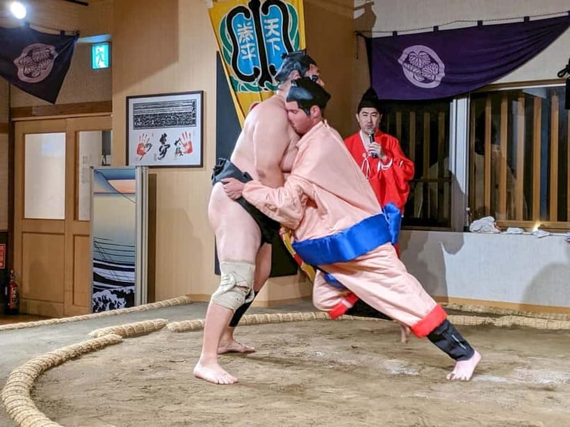 Tokyo: Family Sumo Workshop & Live Wrestling Show with Lunch - The exhibition bout brings the power