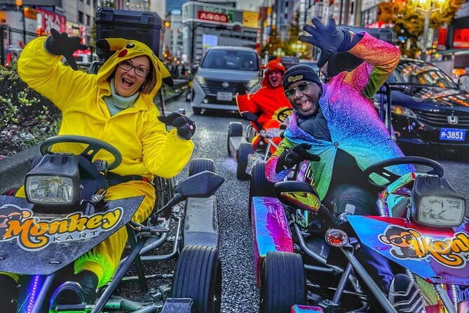 Tokyo Go-Kart Tour Shibuya-Harajuku-Shinjuku (<em>IDP Required) – Key points to know before you book’ /></p>
<ul>
<li><strong>Shibuya Crossing is the headline moment:</strong> You drive across the famous scramble crossing as part of a guided route.</li>
<li><strong>The route links three central districts:</strong> Expect Shibuya, Harajuku Station, Shinjuku, and nearby streets during roughly 75 minutes.</li>
<li><strong>Your guide does the photography:</strong> You receive digital photos and a hard-copy printed photo, so you do not need to handle a camera while driving.</li>
<li><strong>Costumes are optional:</strong> You may dress up before setting off, adding a playful touch to the city ride.</li>
<li><strong>A paper 1949 Geneva Convention IDP is essential:</strong> Digital permits, IDA and IAA permits, and 1968 Vienna Convention permits are not accepted.</li>
<li><strong>The small group helps:</strong> The official maximum is four people, which makes it easier to stay with the guide and receive attention.</li>
</ul>
<h2 id="what-this-tokyo-kart-ride-is-really-like">What this Tokyo kart ride is really like</h2>
<p><img width="670" height="446" decoding="async" src=