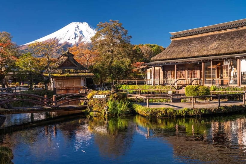 Tokyo: Mt. Fuji, Arakurayama Sengen Park, Oshino Hakkai Tour - Fujiyoshida, the clock shop, and a street-level Fuji view
