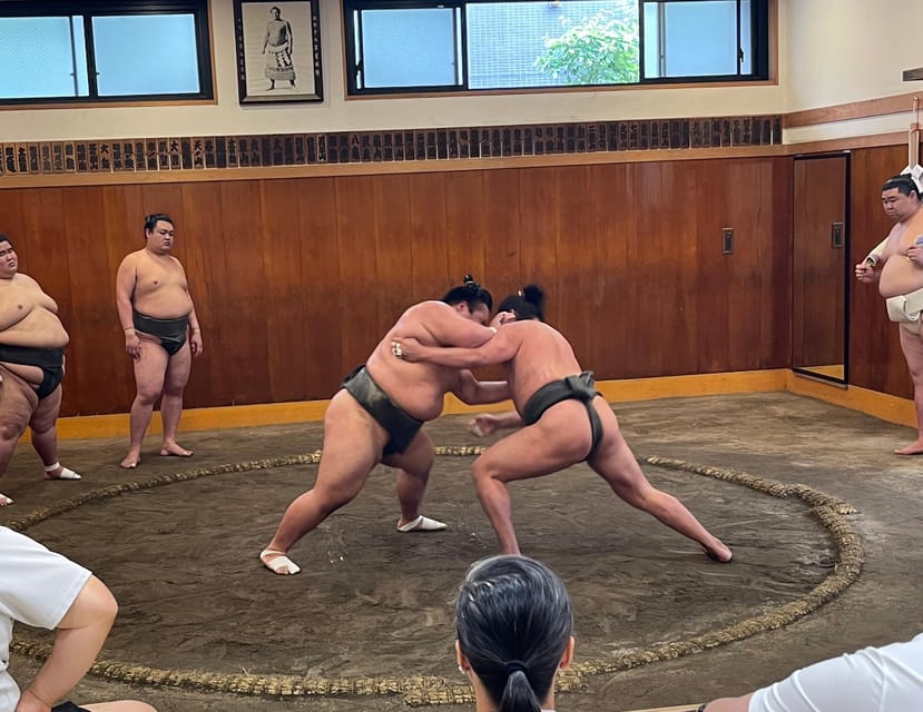 Tokyo: Sumo Morning Practice with Photo Banzuke and Guide - The first 15 minutes with your guide