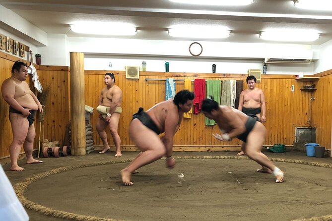 Tokyo Sumo Morning Training/ Sumo Practice with Wrestlers - The photo with a wrestler