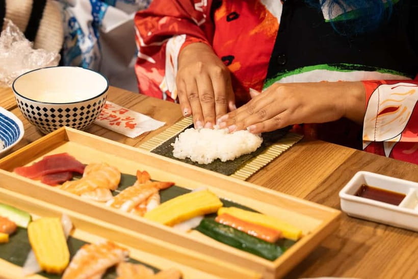 Tokyo: Sushi Making Class in a Happi Coat near a Famous Spot - Eating the sushi you prepared