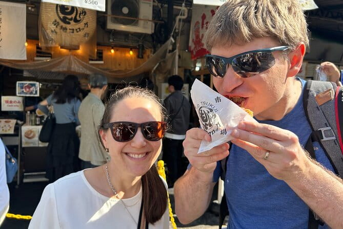 Tokyo Tsukiji Fish Market Food Tour: 15 Stops & Walk Local Street - Starting at Tsukiji Hongwanji Temple